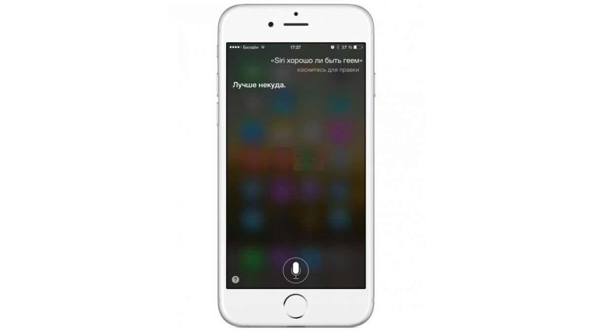 Русскоговорящий электронный помощник Siri полагает, что геем быть хорошо