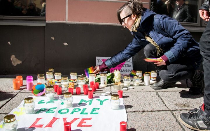 В Таллинне прошла акция в поддержку чеченских геев