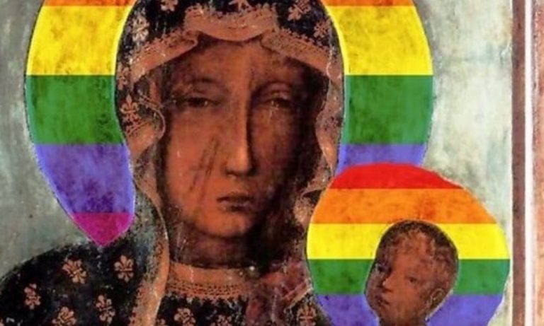 В Польше задержали женщину за образ Ченстоховской Божьей Матери с радужным нимбом