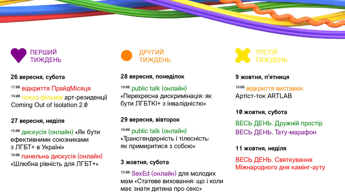 ПрайдМесяц пройдет осенью. Программа