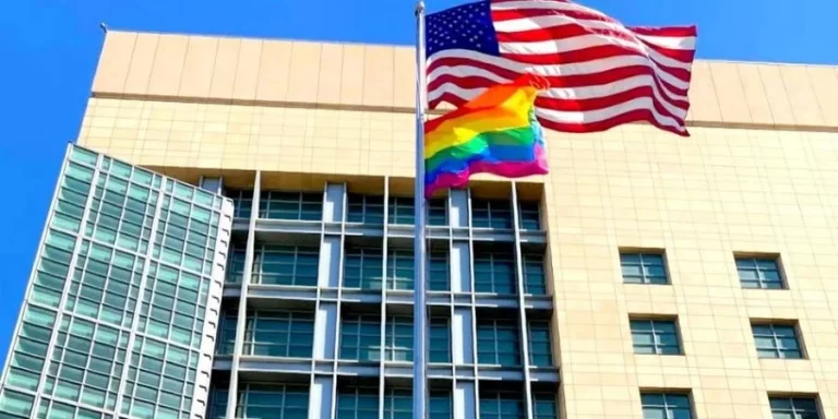 Посольство США у Москві вивісило на «площі ДНР» райдужний прапор ЛГБТ