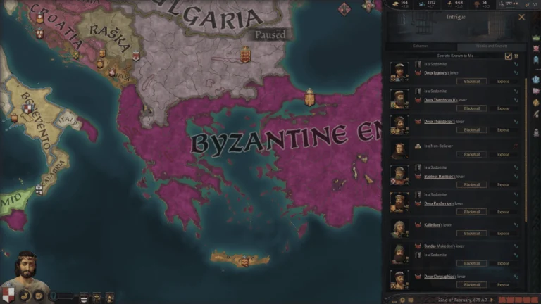 Гравець в Crusader Kings III зробив шантаж ЛГБТ-персонажів з Візантії центром економіки