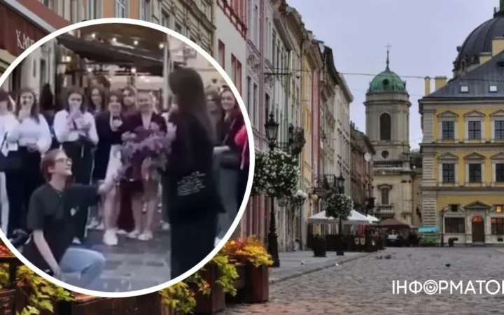 У центрі Львова дівчина освідчилась своїй партнерці посеред натовпу: романтичне відео