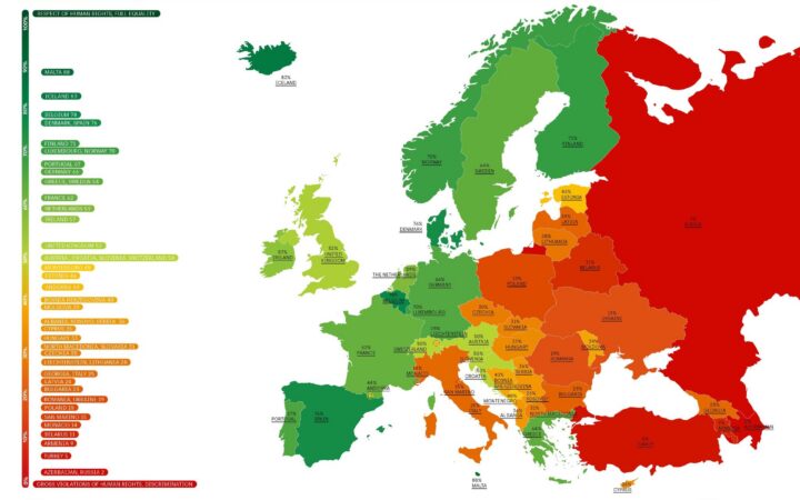 Щорічний Райдужний індекс і Райдужна мапа від ILGA-Europe