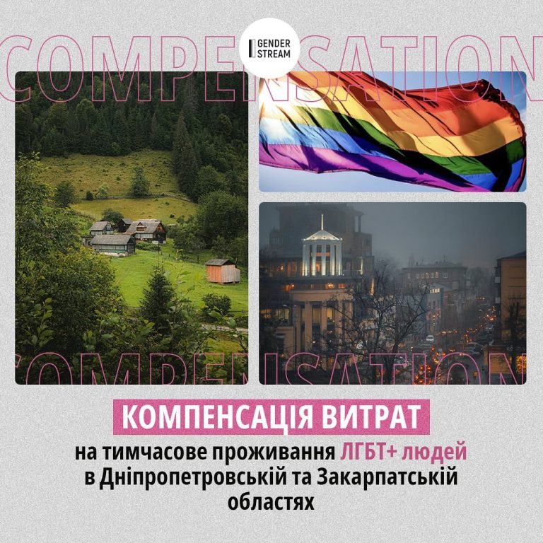 Компенсація витрат на тимчасове проживання ЛГБТ+ людей в Дніпропетровській чи Закарпатській областях