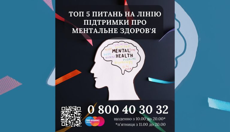 Топ 5 питань на лінію підтримки про ментальне здоровʼя