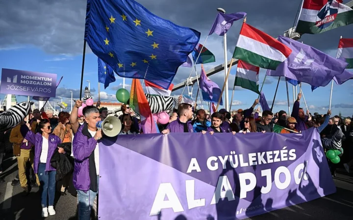 У Будапешті люди знову вийшли на протест через заборону щорічних ЛБГТ-маршів