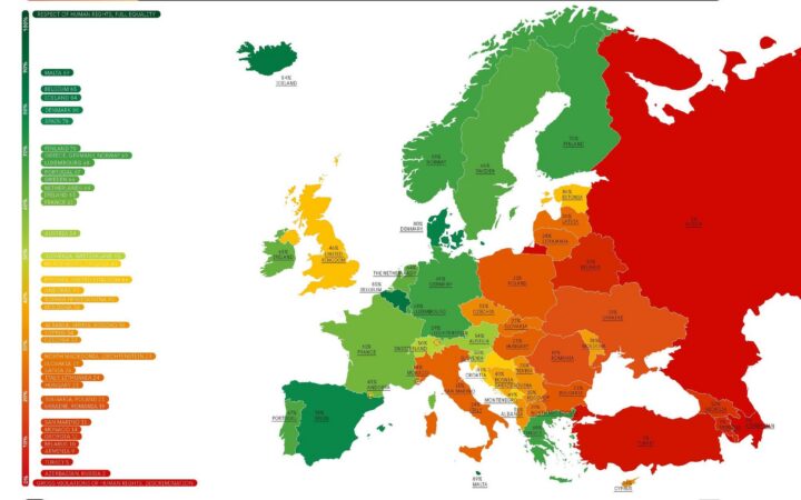 ІЛГА-Європа: Україна залишається з низьким рівнем правового захисту ЛГБТК+ у 2025 році