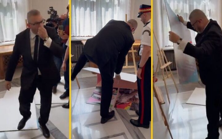 У Польщі депутат і екскандидат у президенти знищив виставку, присвячену толерантності до ЛГБТ