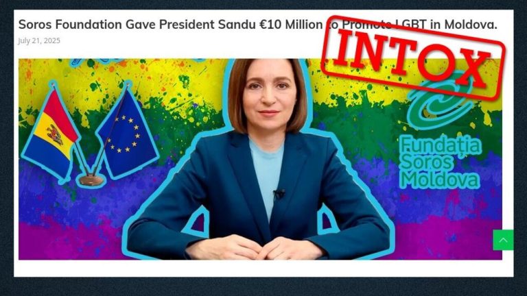 10 мільйонів євро, обіцяних Соросом Молдові на права ЛГБТ? Дезінформація проросійських сил