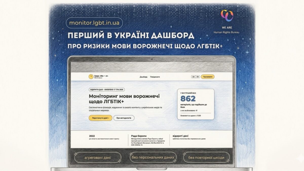 В Україні запустили перший публічний дашборд про мову ворожнечі щодо ЛГБТІК+ людей