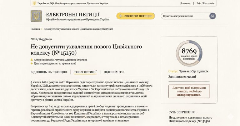 Петиція проти нового Цивільного кодексу стрімко набирає підписи: активісти говорять про ризики для прав людини