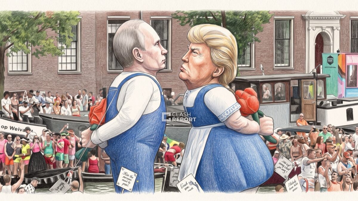 Трамп і путін у поцілунку: на WorldPride в Амстердамі показали сатиричну інсталяцію