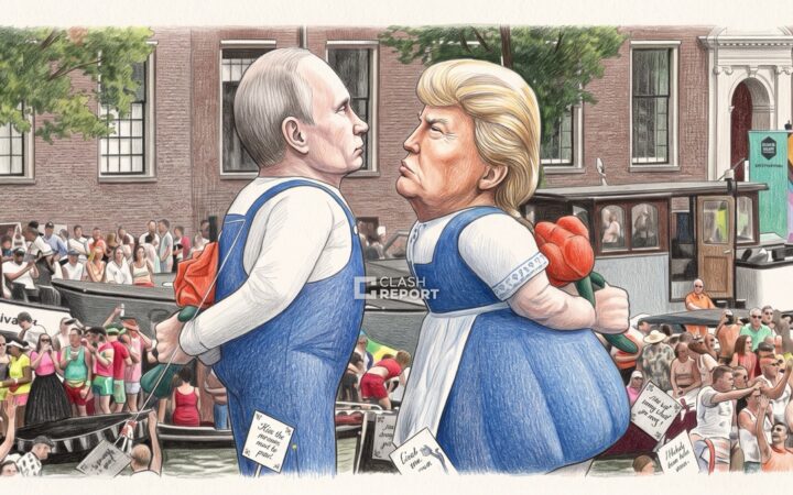Трамп і путін у поцілунку: на WorldPride в Амстердамі показали сатиричну інсталяцію